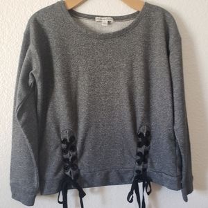 Gray Sweater with Front Ties
